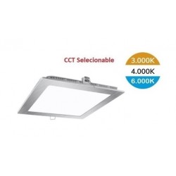 Downlight panel LED Cuadrado 120x120mm Niquel Satinado 6W CCT